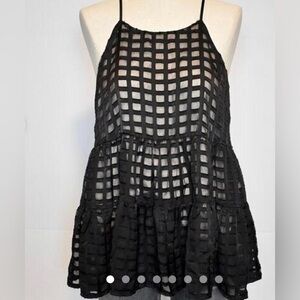 Anthropologie HD in Paris high neck black swing tank S